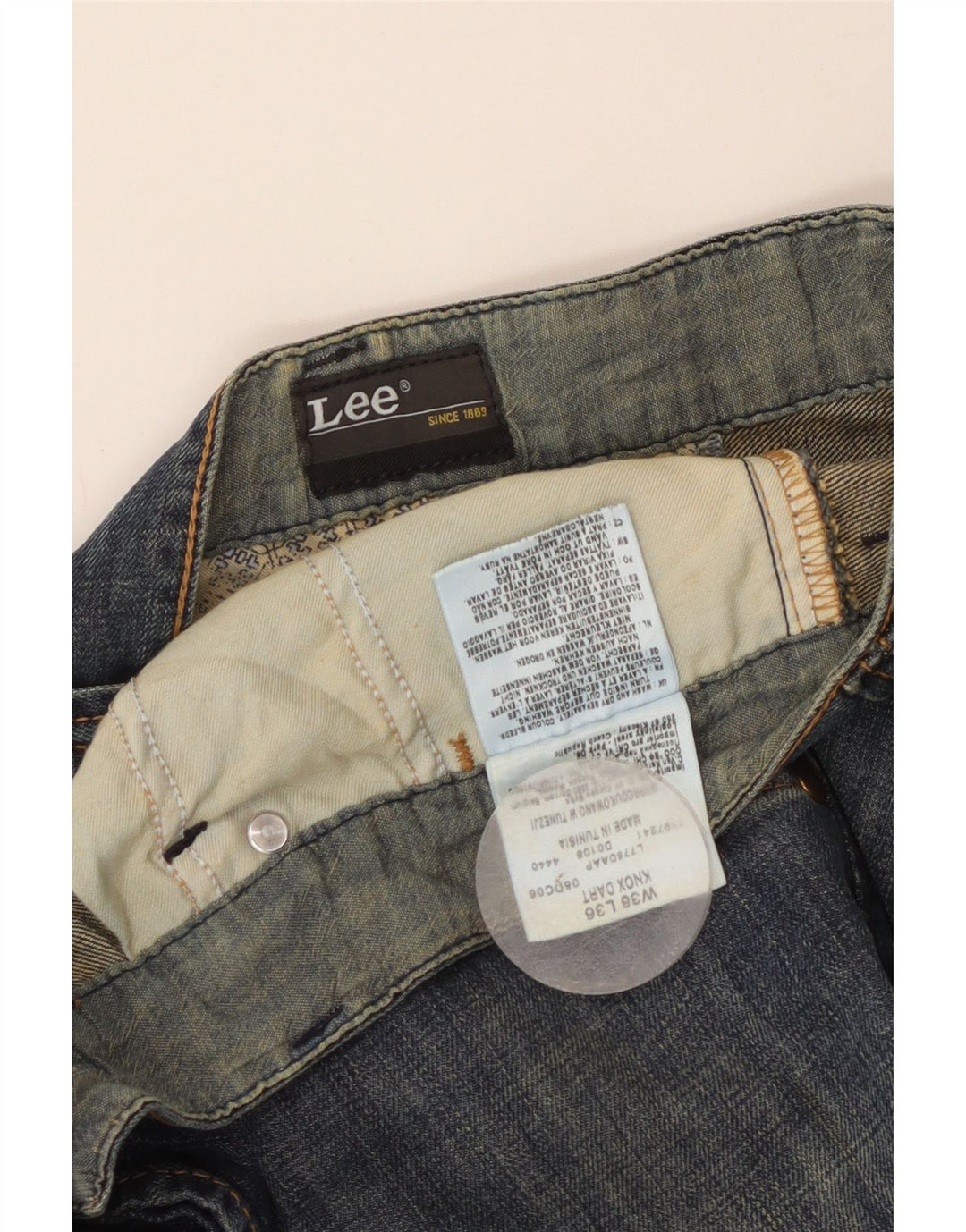 Lee Mens Knox Dart Straight Jeans W38 L31 Azul Algodão