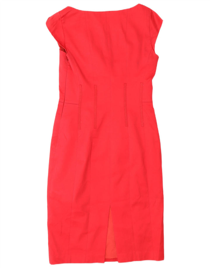 Vestido feminino COAST com bainha UK 10 pequeno algodão vermelho