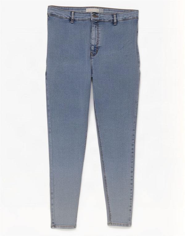 Topshop feminino Joni Skinny Jeans UK 18 XL W36 L27 azul algodão