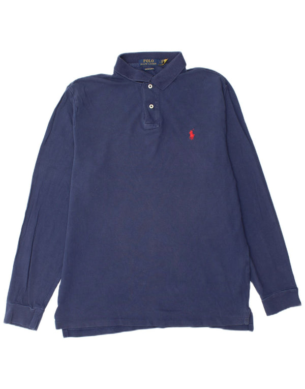 POLO RALPH LAUREN Camisa polo masculina personalizada Slim Fit grande azul marinho