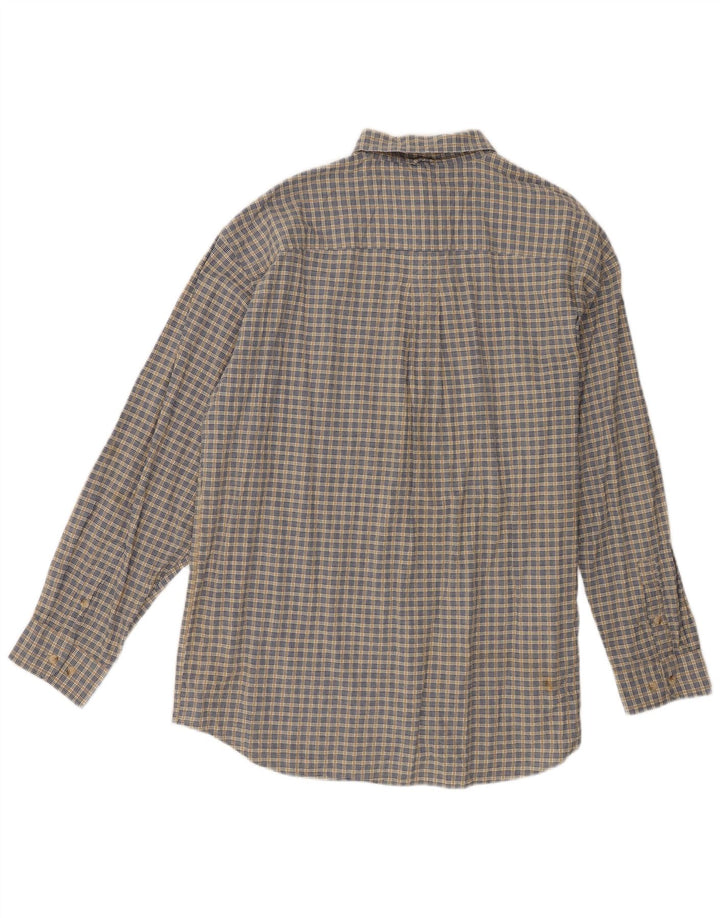 Camisa masculina Timberland grande algodão xadrez bege