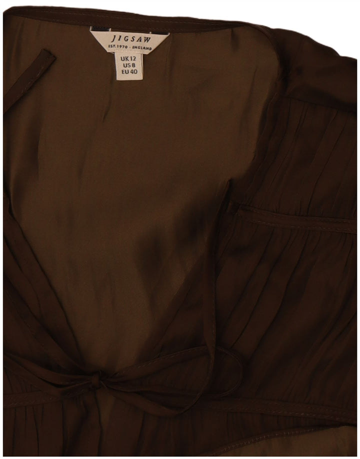 Blusa feminina Jigsaw UK 12 médio cáqui