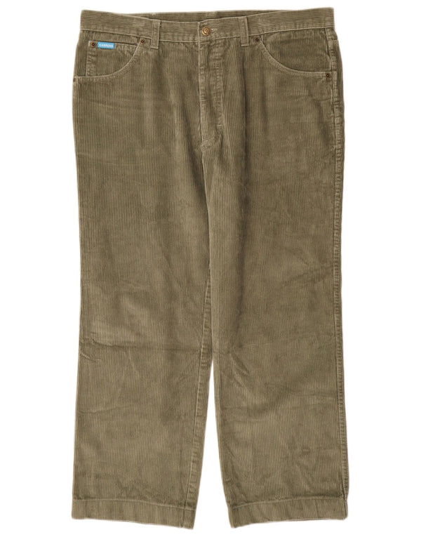 Calça masculina de veludo cotelê Carrera IT 54 2XL W36 L28 algodão verde