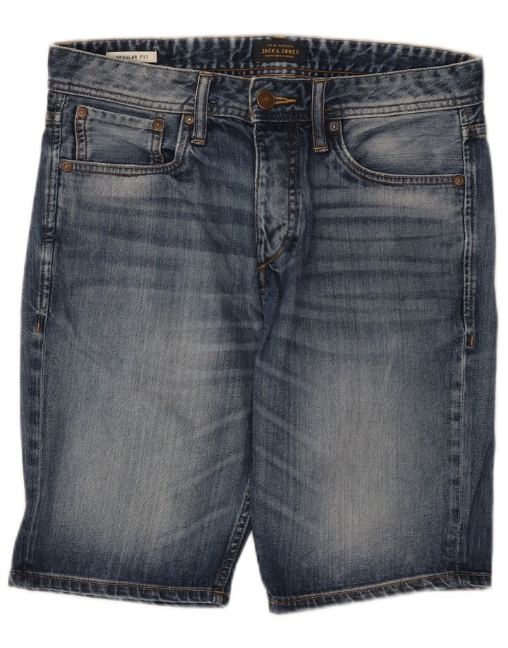 Shorts jeans masculino Jack & Jones Regular Fit pequeno W32 algodão azul