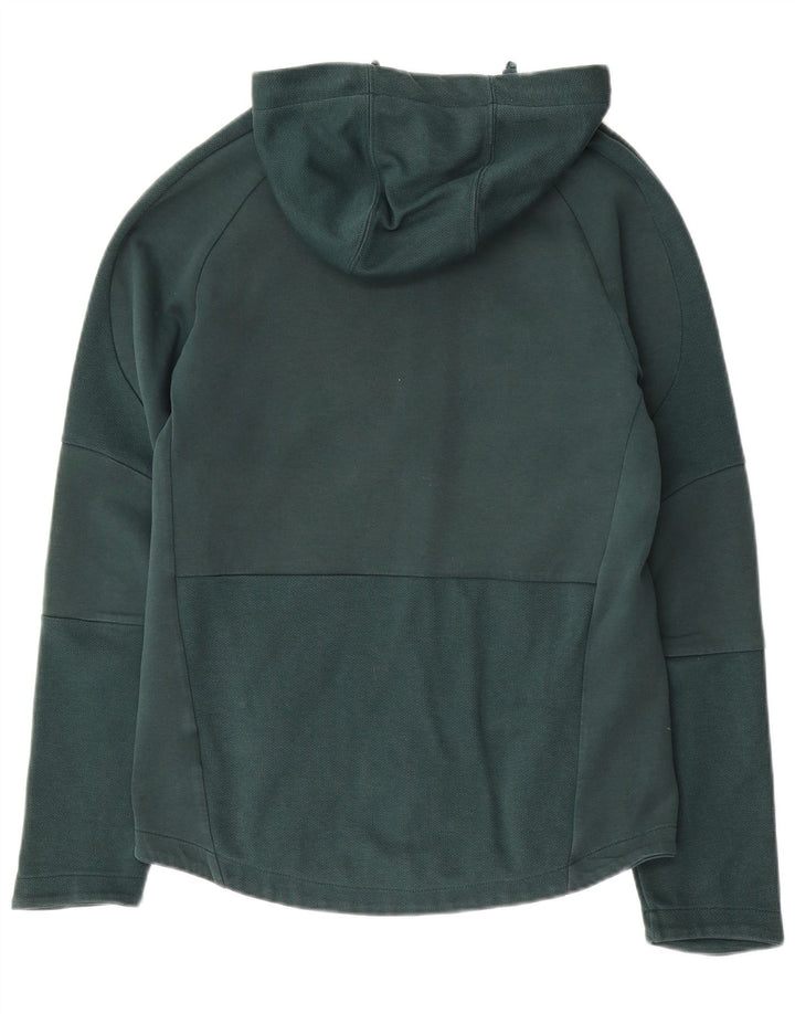 Suéter Puma masculino com capuz e zíper verde médio algodão