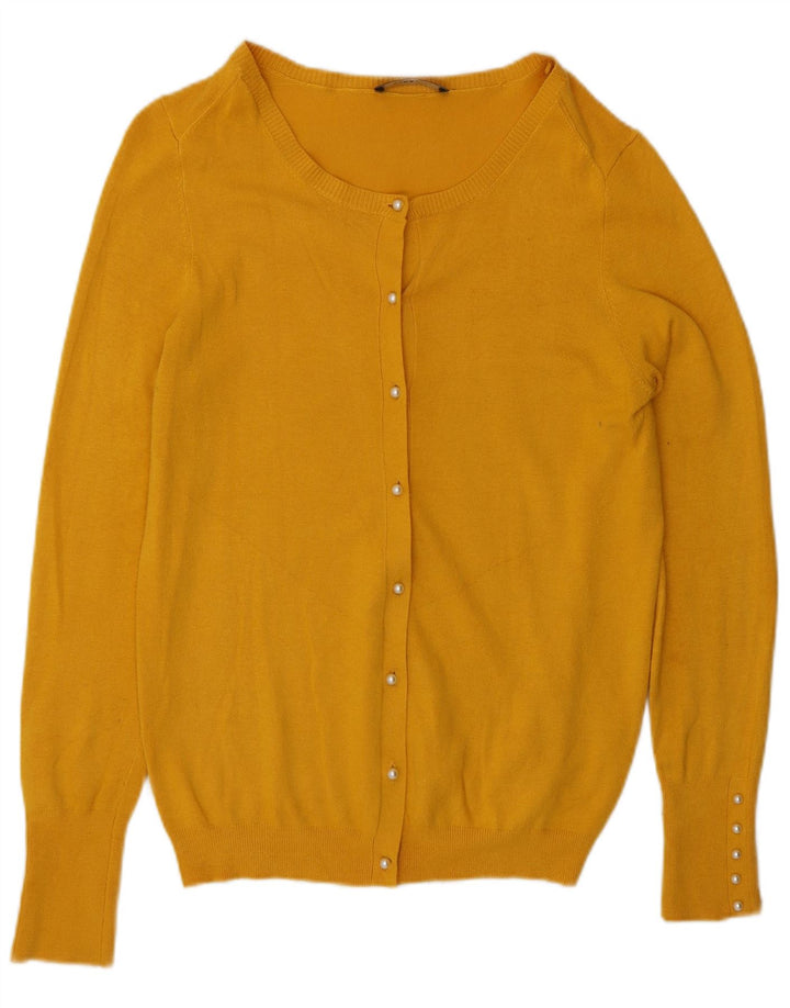 Suéter cardigã feminino Zara Reino Unido 14 grande amarelo