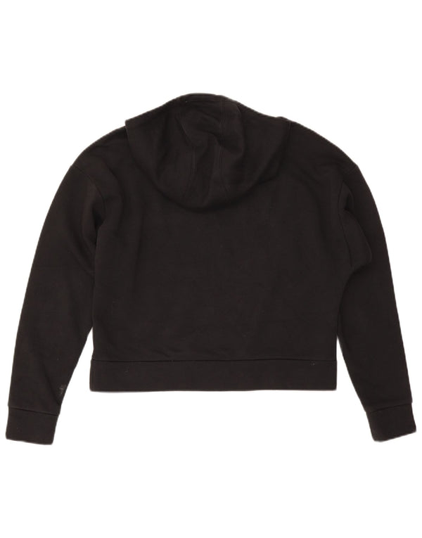 Adidas Meninos Crop Hoodie Jumper 13-14 Anos Preto Algodão