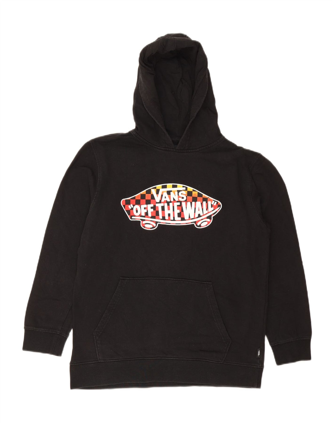 VAN'S Boys Graphic Hoodie Jumper 13-14 Years XL Black Cotton Vintage VAN'S and Second-Hand VAN'S from Messina Hembry 