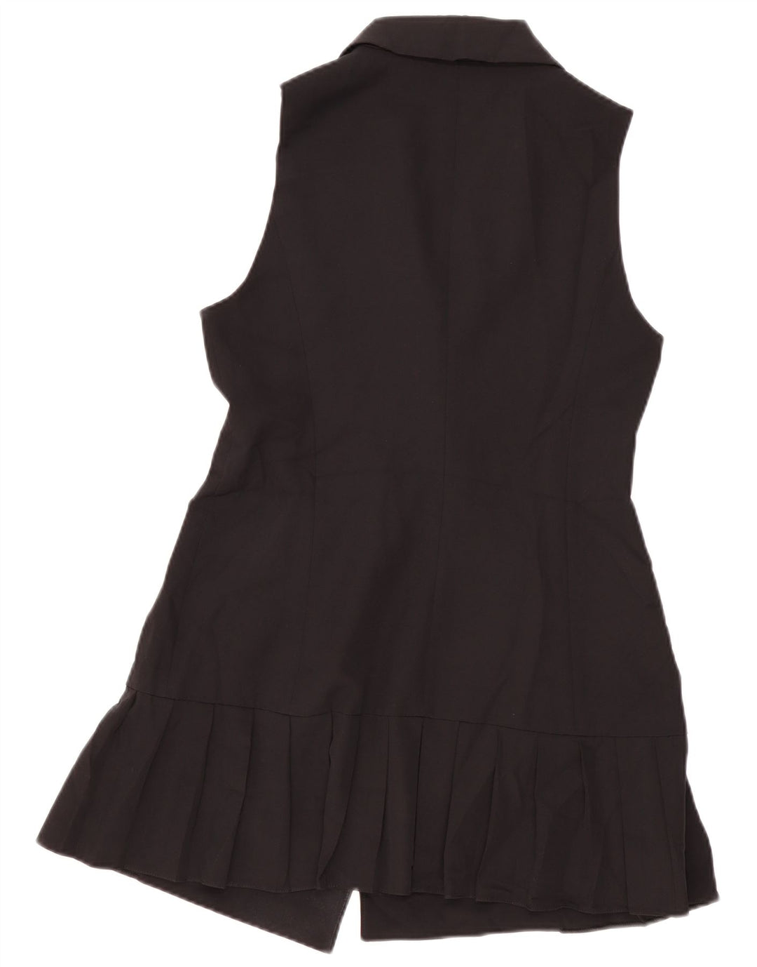 Casaco feminino Zara sem mangas com peito duplo Reino Unido 12 médio preto
