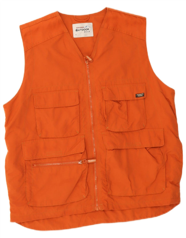 Giani Feroti Mens Utility Gilet UK 38 Médio Laranja Poliamida