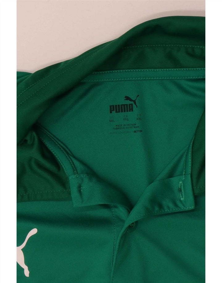 Camisa polo masculina Puma 2XL verde colorblock poliéster