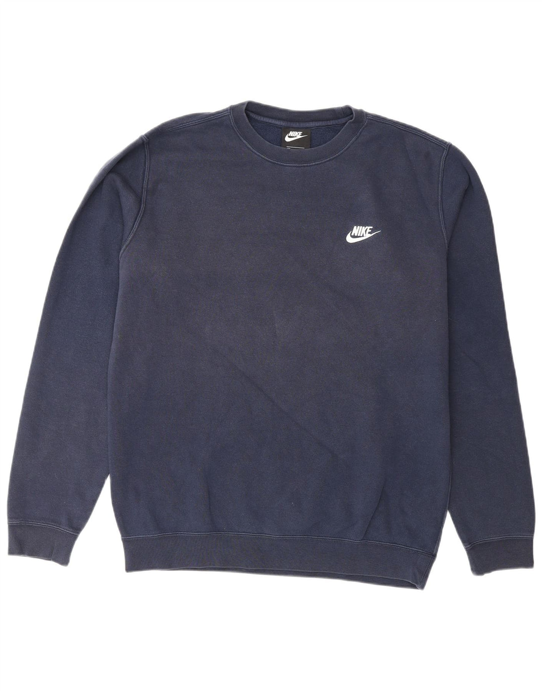 NIKE Mens Moletom Jumper Médio Azul Marinho Algodão