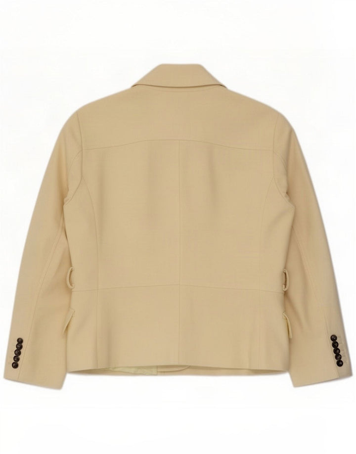 Jaqueta blazer feminina de 5 botões Benetton IT 46 grande lã branca