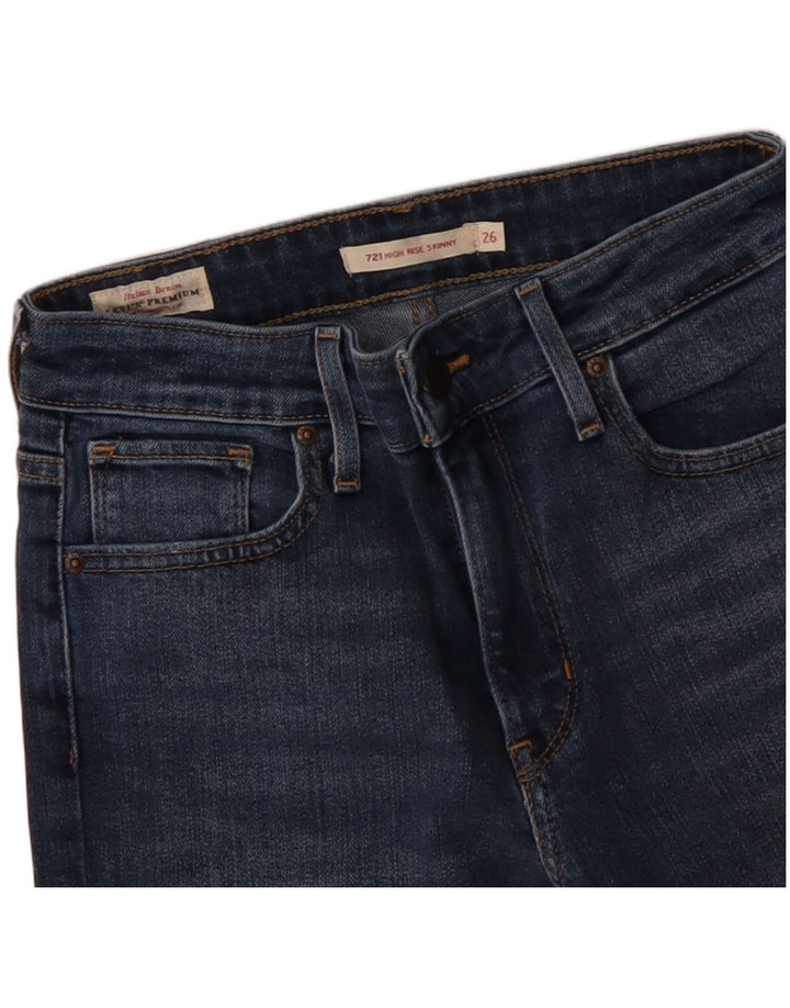 Calça jeans feminina LEVI'S 721 cintura alta skinny W26 L30 azul algodão