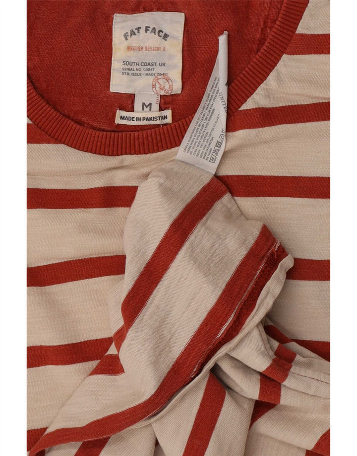 Camiseta masculina Fat Face Top de algodão listrado bege médio
