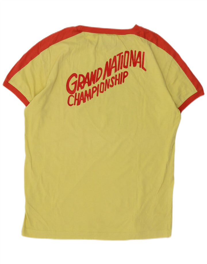 Datch Womens Graphic T-Shirt Top Large Yellow Colourblock Cotton