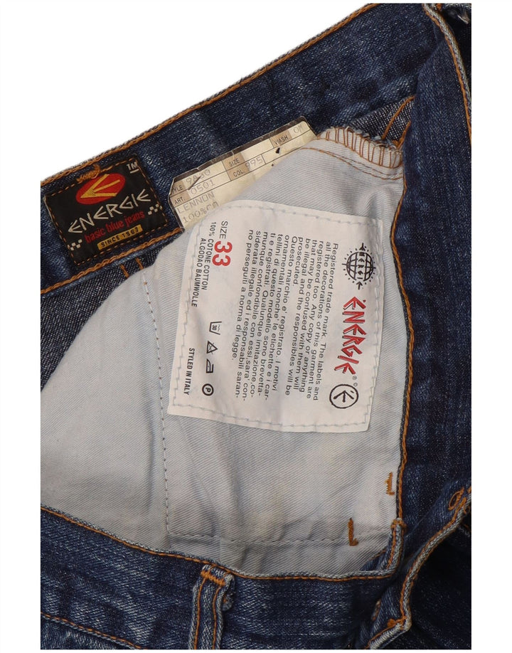 Jeans retos femininos ENERGIE W33 L30 algodão azul