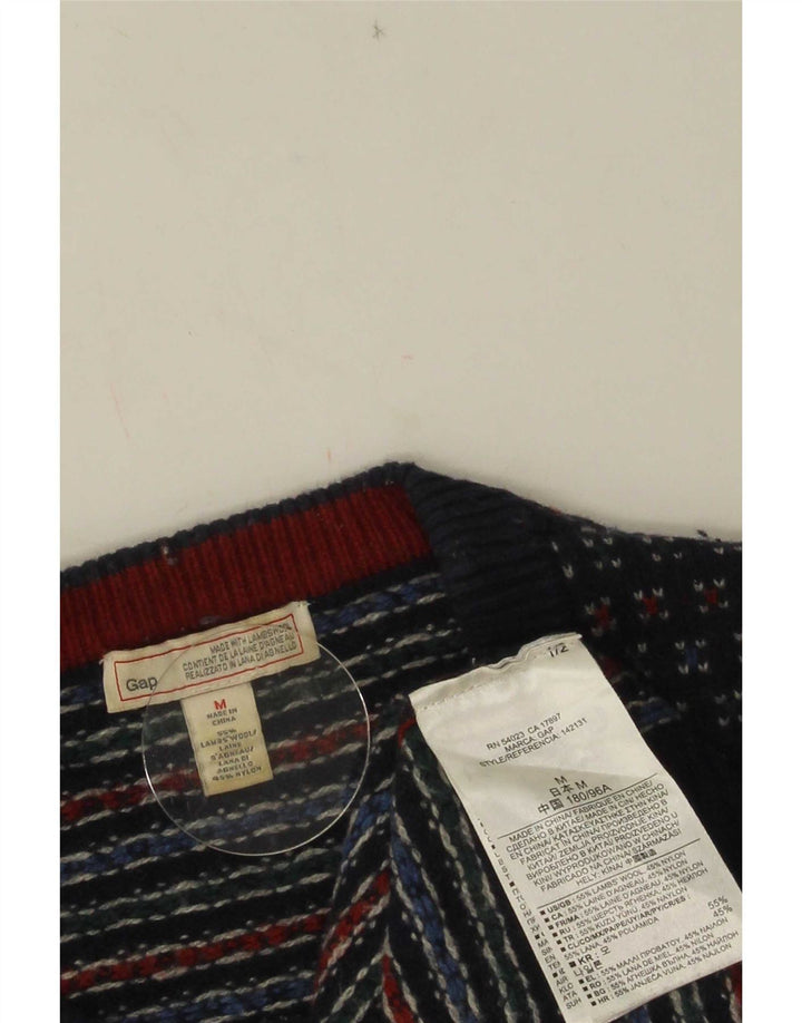Suéter masculino Gap com gola redonda, lã manchada azul marinho médio