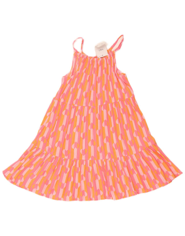 Vestido Marks & Spencer para meninas com padrão abstrato em camadas, 10-11 anos, coração rosa