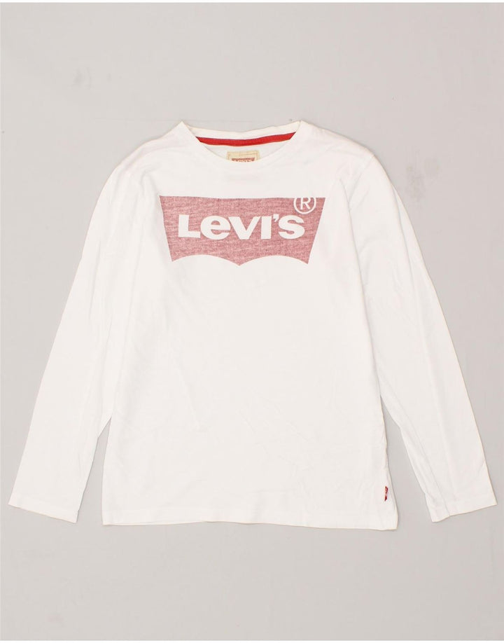 LEVI'S Girls Graphic Top Long Sleeve 11-12 Years White Cotton Vintage Levi's and Second-Hand Levi's from Messina Hembry 