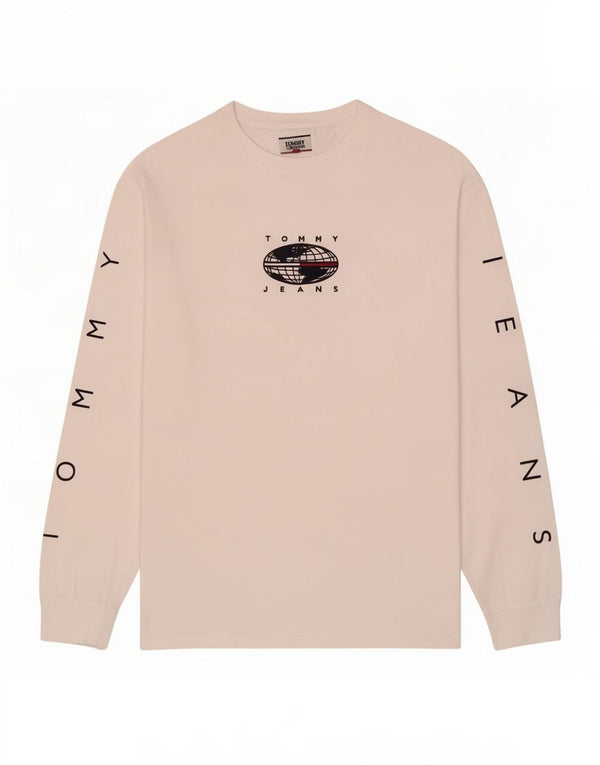 Tommy Hilfiger Camiseta masculina gráfica manga comprida XL algodão branco
