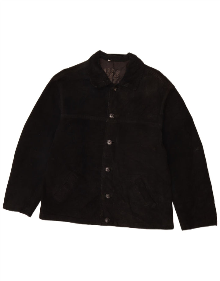 Jaqueta masculina de camurça VINTAGE UK 40 grande preta