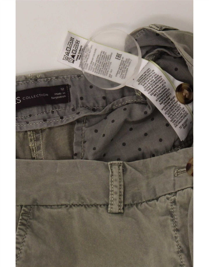 Shorts chino feminino Marks & Spencer Reino Unido 12 médio W32 algodão cáqui