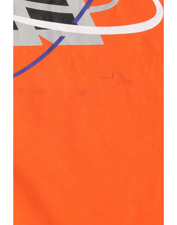 Adidas Mens Graphic T-Shirt Top Pequeno Algodão Laranja