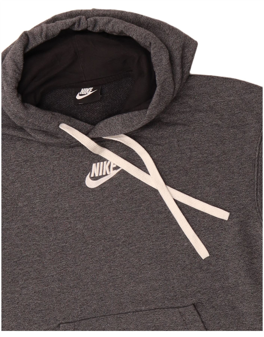 NIKE Womens Hoodie Jumper UK 12 Médio Cinza Algodão