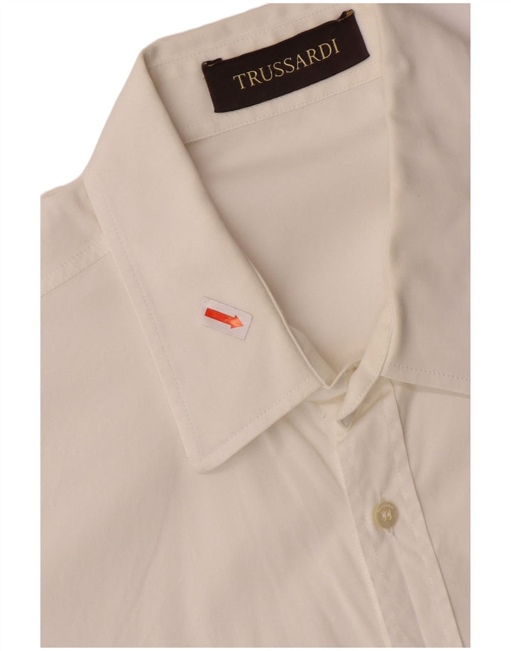 Camisa masculina TRUSSARDI de algodão branco médio
