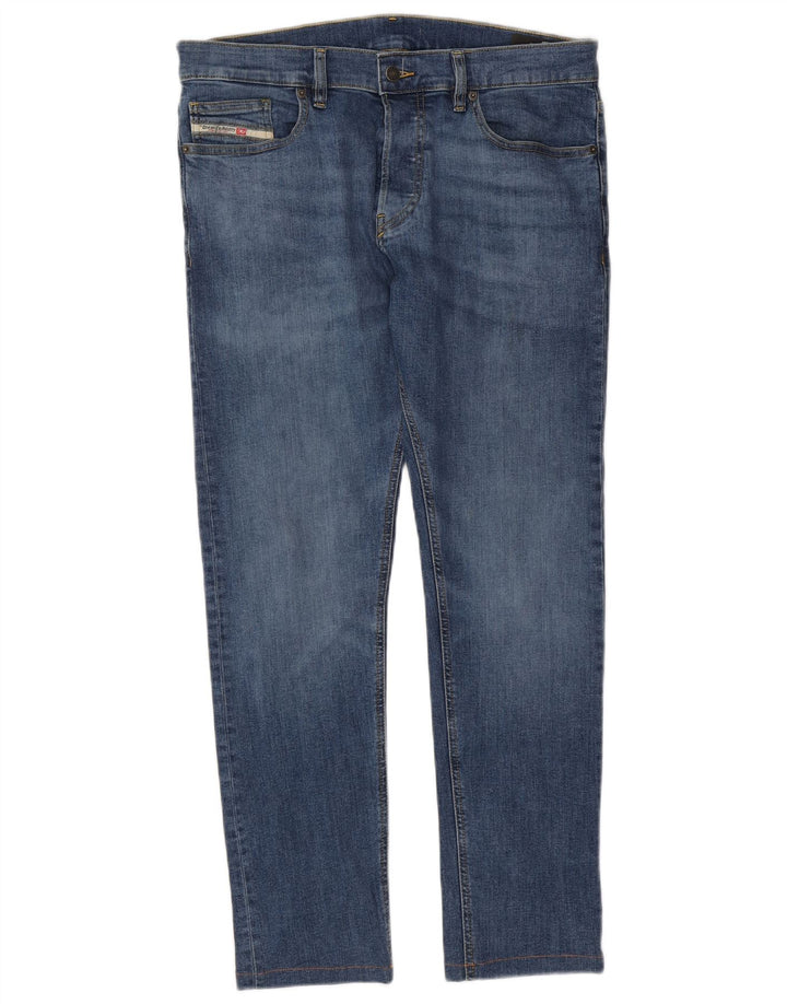 Diesel Mens Slim Jeans W33 L30 Azul Algodão