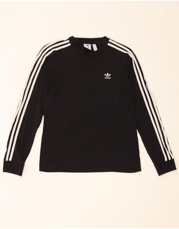 Adidas Mulher Top Manga Longa UK 12 Médio Algodão Preto