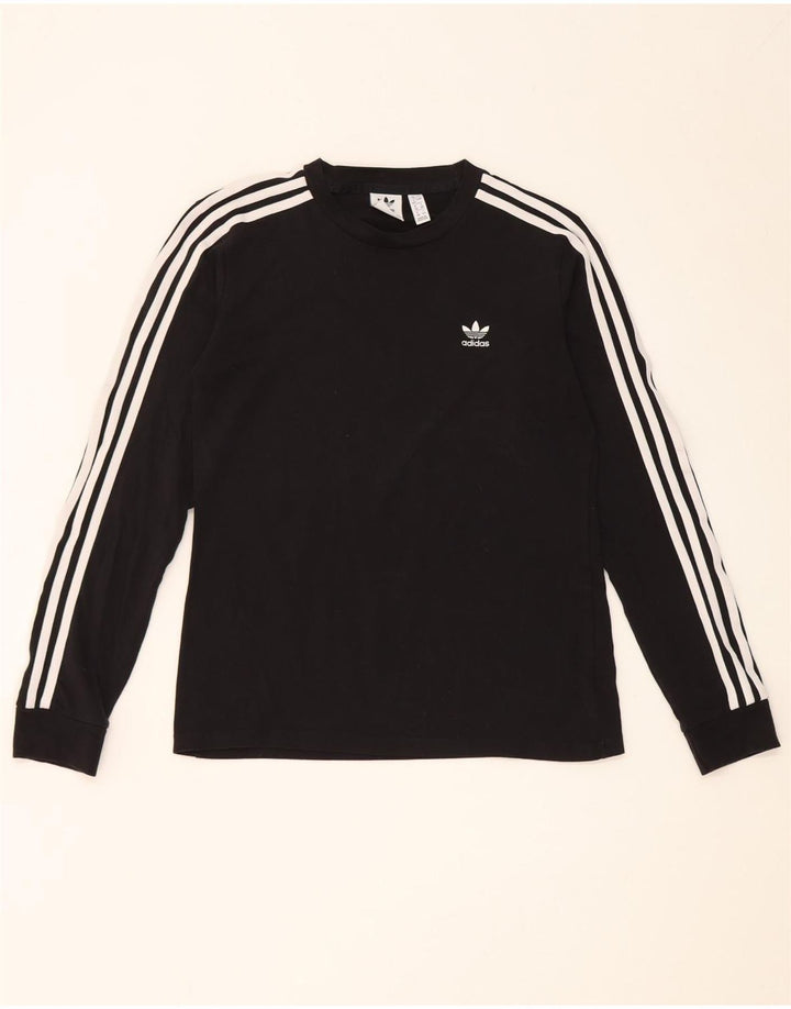 Adidas Mulher Top Manga Longa UK 12 Médio Algodão Preto