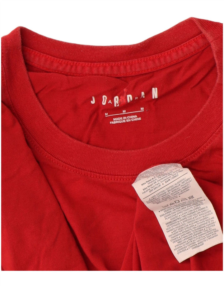 Camiseta Jordan masculina gráfica Top médio algodão vermelho