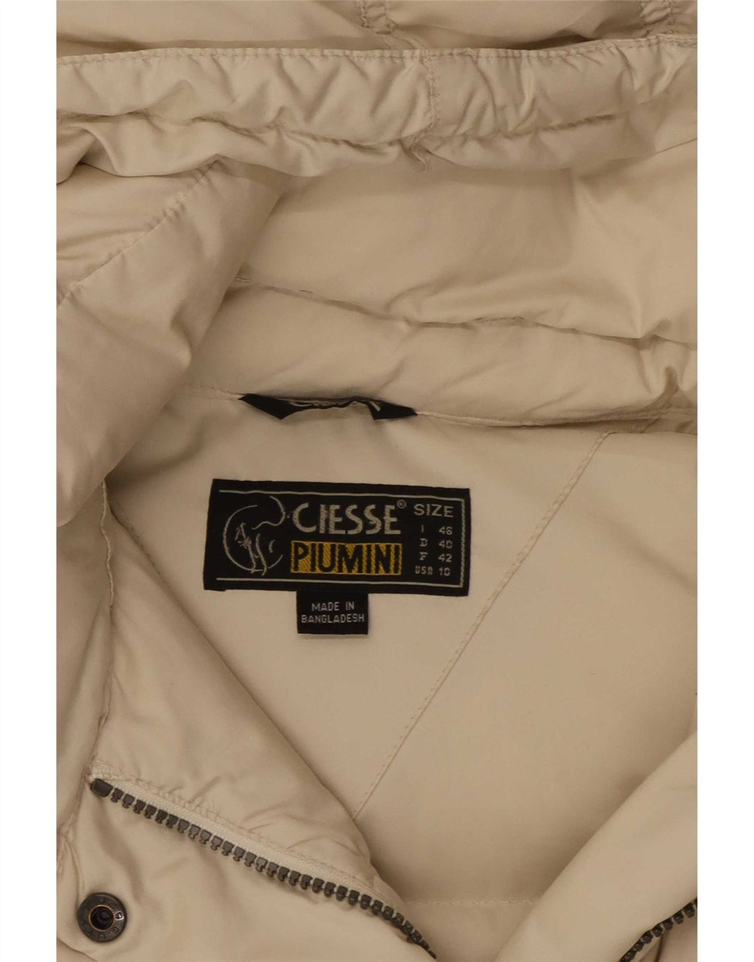 Jaqueta acolchoada com capuz feminina Ciesse Piumini IT 46 grande poliéster branco