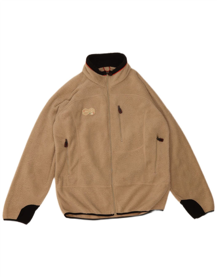 Fila Mens Fleece Jumper Grande Bege Colourblock Poliéster