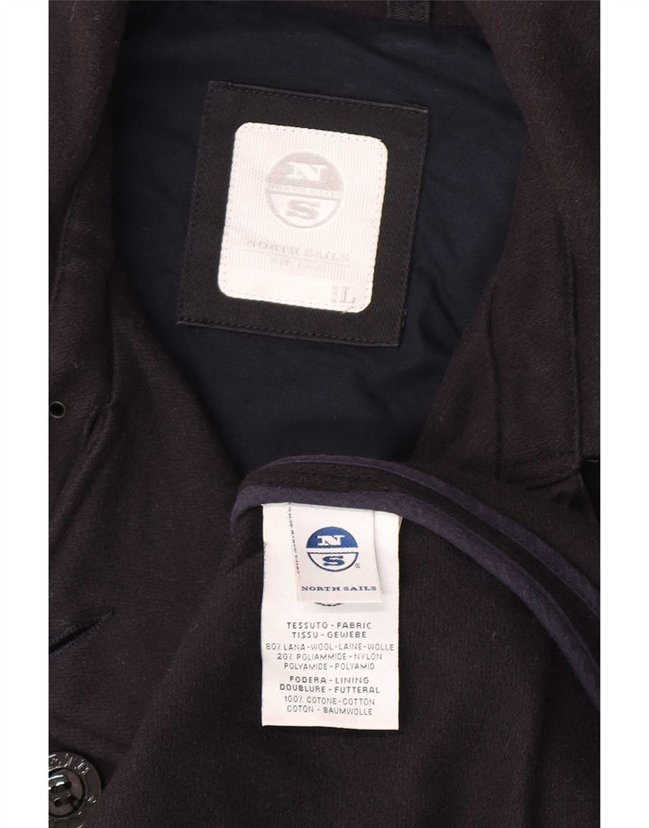 Casaco feminino North Sails Pea UK 14 grande clássico de lã azul marinho