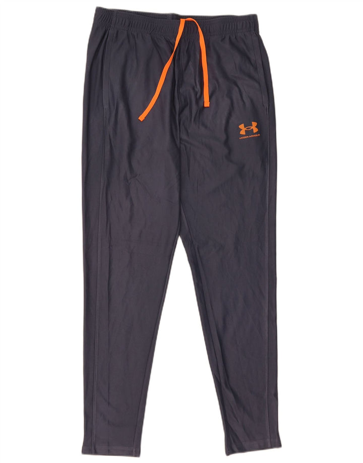 Calça de treino feminina Under Armour UK 14 grande poliéster azul marinho
