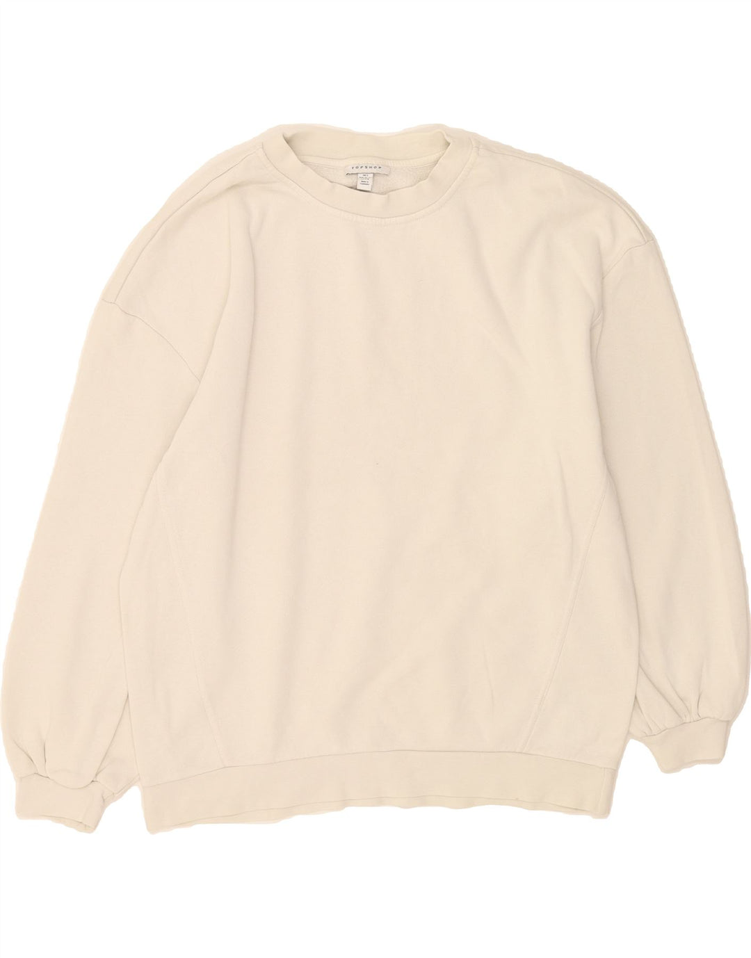 TOPSHOP Womens Oversized Sweatshirt Jumper UK 10 Small White Cotton Vintage Topshop and Second-Hand Topshop from Messina Hembry 
