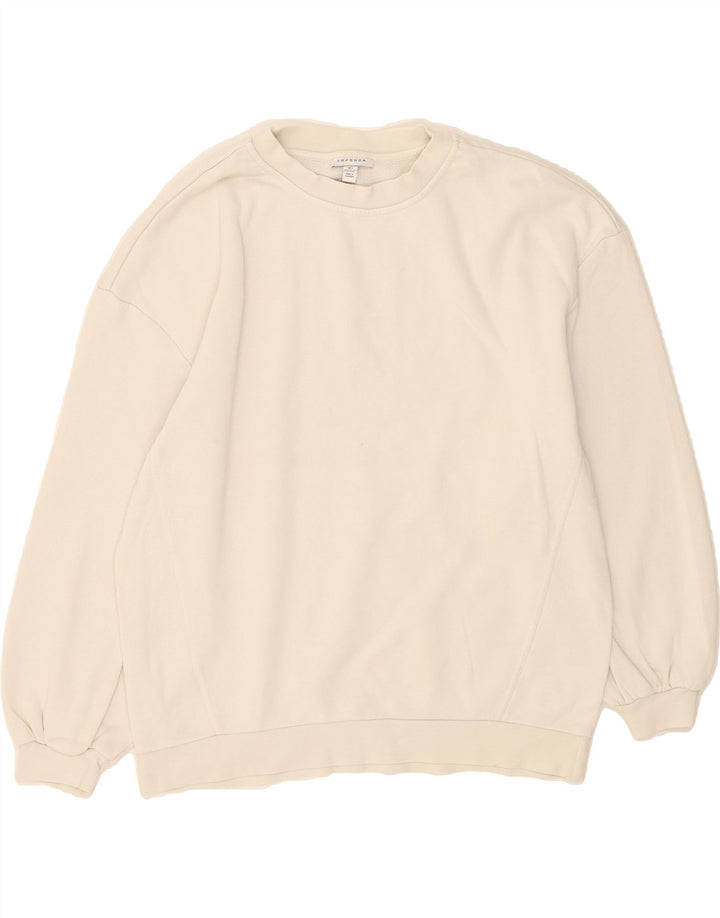 TOPSHOP Womens Oversized Sweatshirt Jumper UK 10 Small White Cotton Vintage Topshop and Second-Hand Topshop from Messina Hembry 