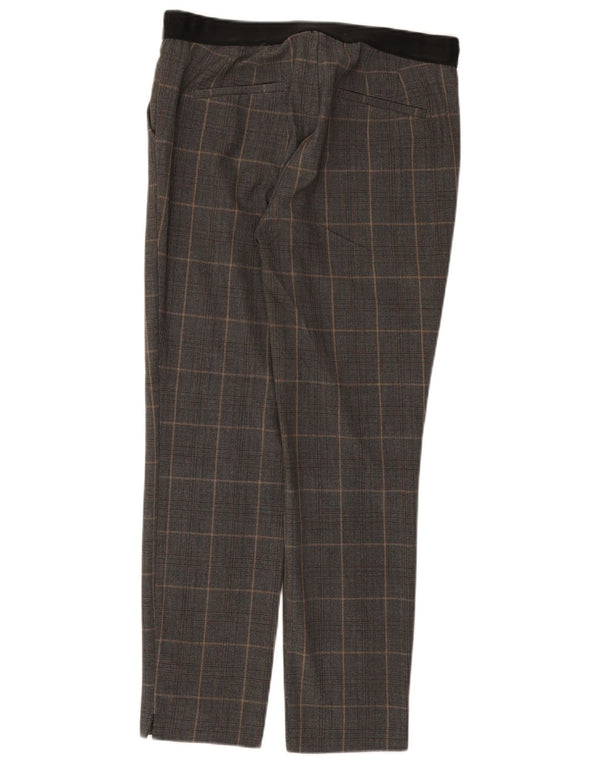 Zara Calça Chino Feminina Slim Fit Grande W30 L27 Cinza Xadrez