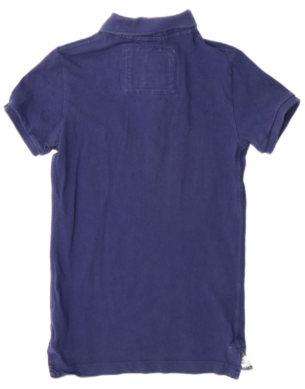 Camisa polo masculina Superdry pequena algodão azul marinho