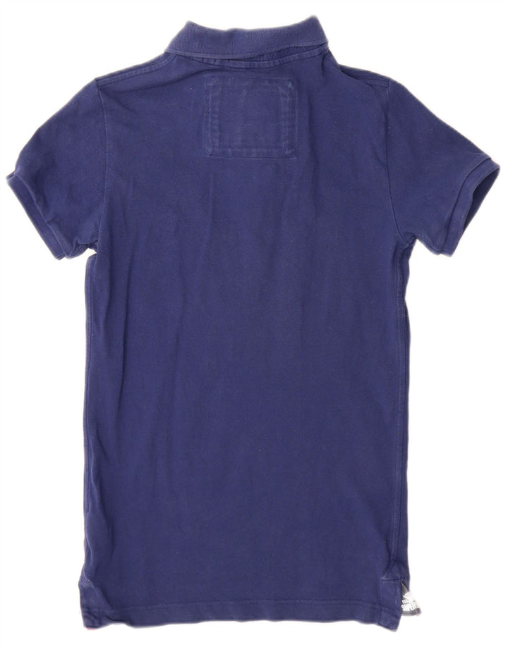 Camisa polo masculina Superdry pequena algodão azul marinho