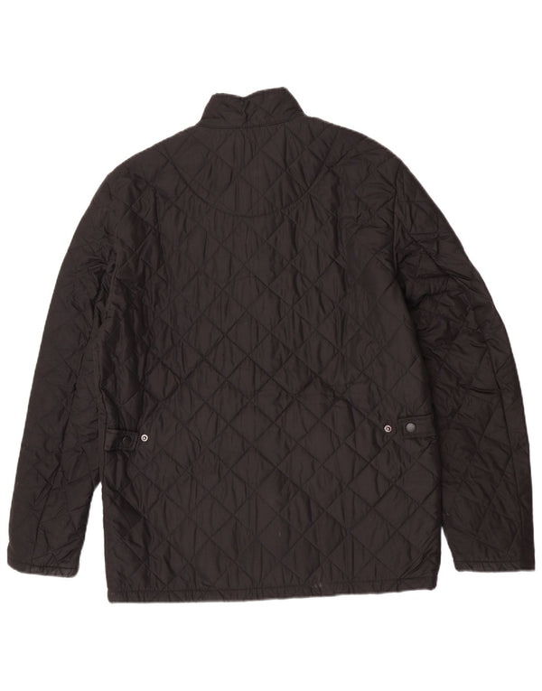 Jaqueta acolchoada masculina Barbour UK 38 poliéster preto médio
