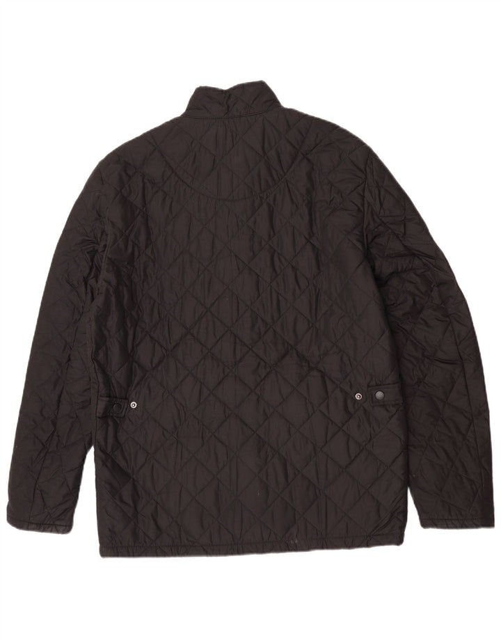 Jaqueta acolchoada masculina Barbour UK 38 poliéster preto médio