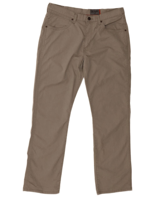 Wrangler Mens Arizona Stretch Calça Casual Reta W34 L30 Algodão Cinza