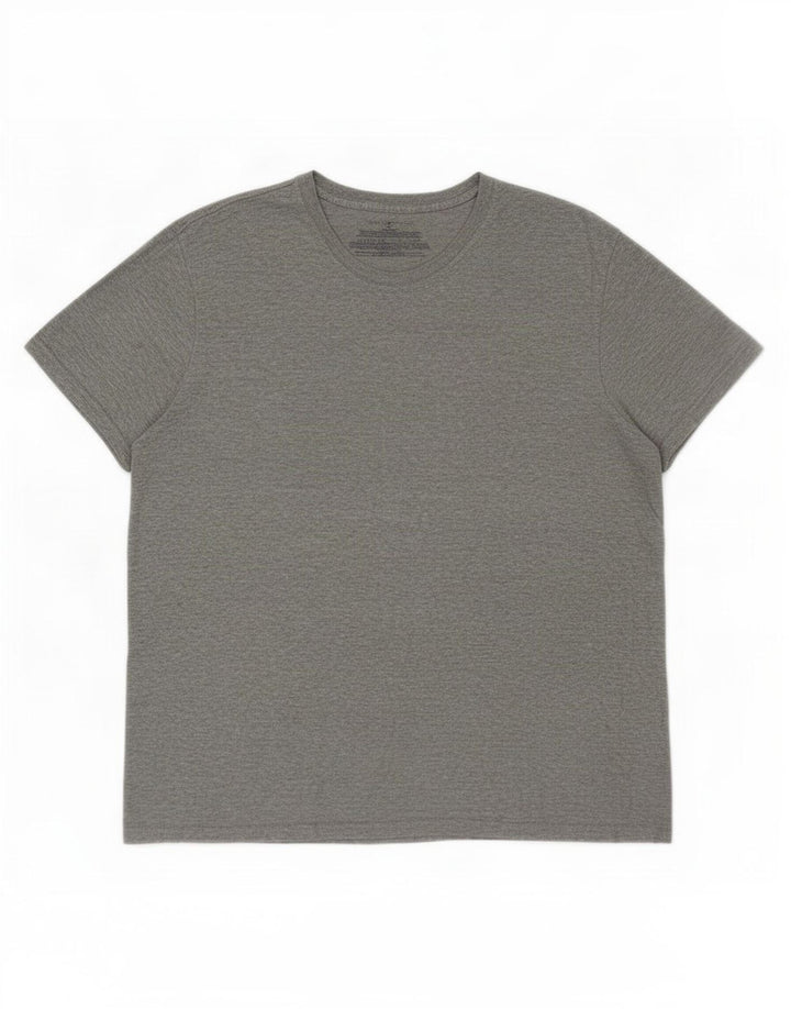 Camiseta masculina Tommy Hilfiger Top cinza médio algodão manchado
