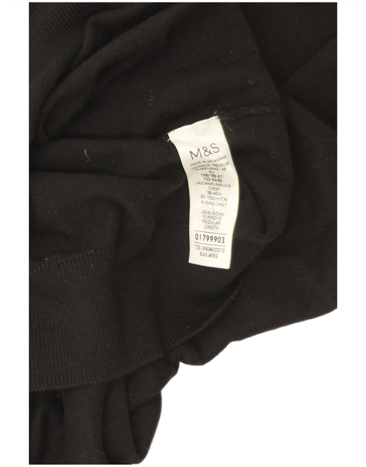 Suéter feminino Marks & Spencer com gola redonda Reino Unido 14 algodão preto médio