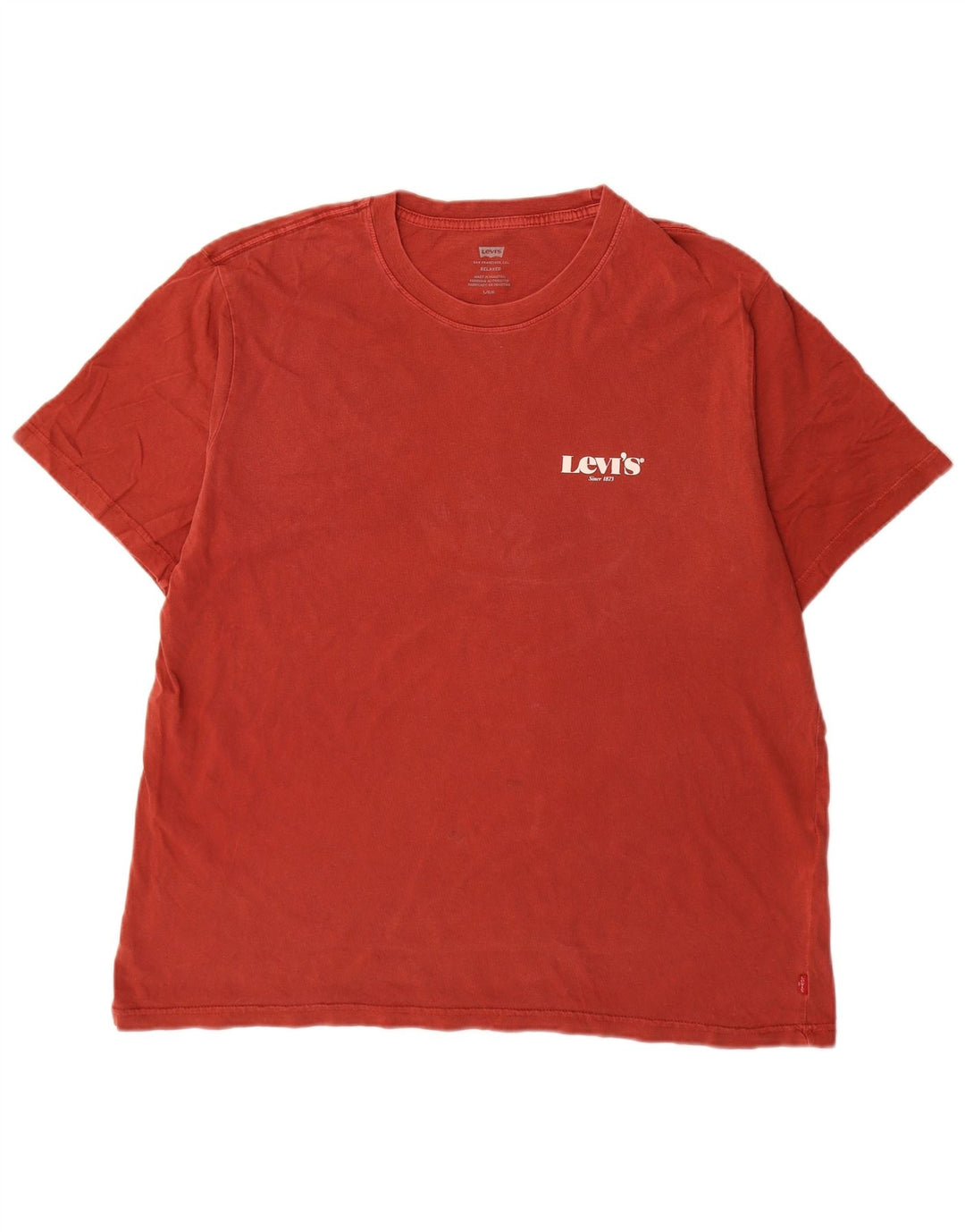Camiseta masculina relaxada Levi's Top grande de algodão vermelho