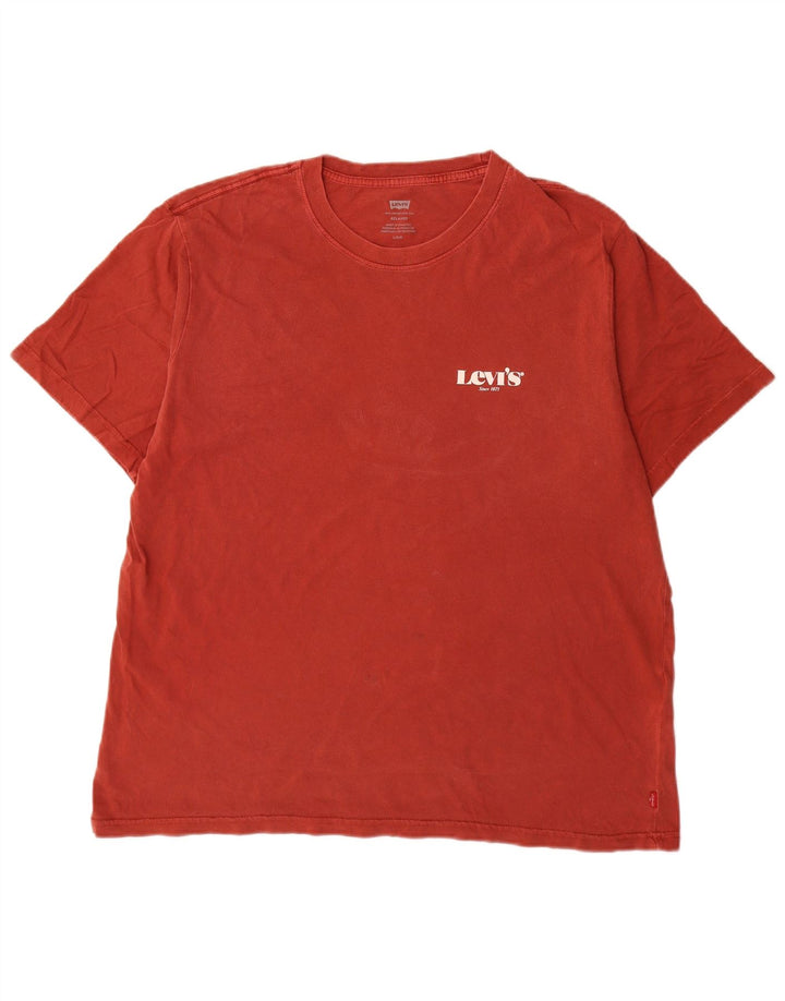 Camiseta masculina relaxada Levi's Top grande de algodão vermelho